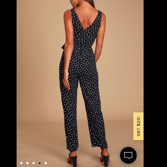 Lulus Aislinn Black Polka Dot Sleeveless Jumpsuit XS - Picture 4 of 5
